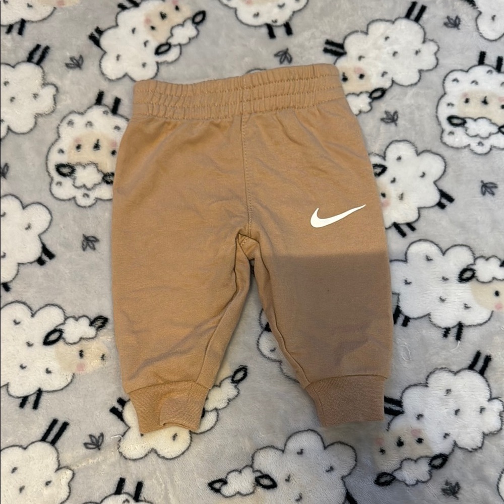 Nike Tan Sweatpants with Elastic Waistband